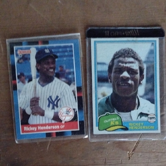 Rookie Rickey Henderson Baseball Card Set - Blue and Green - Picture 1 of 1